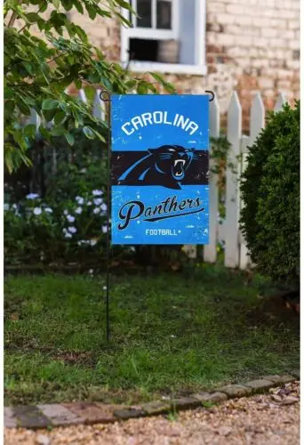 Carolina Panthers Premium Garden Flag Banner, Double Sided, Linen, Vintage...