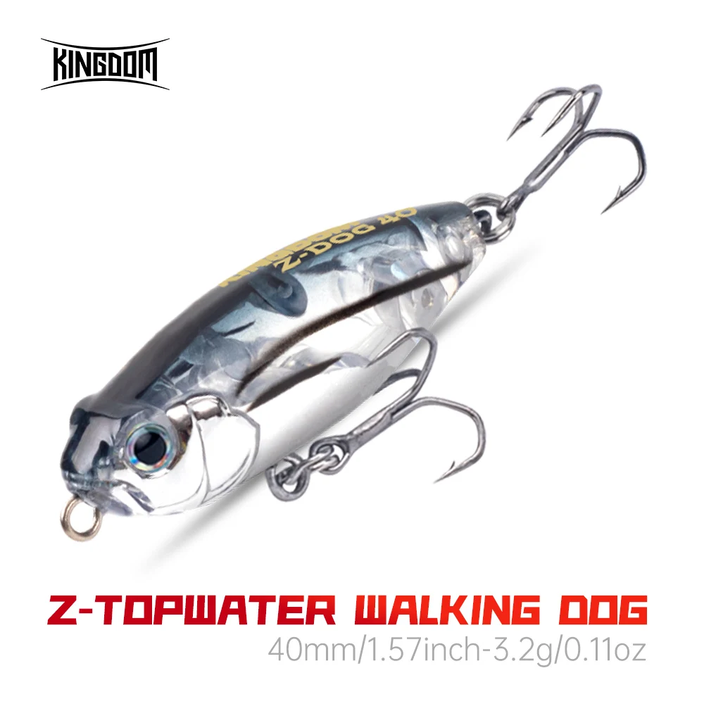 Kingdom Z-Dog Floating Pencil Fishing Lures 40mm 3.2g Stickbait Topwater Surface Walk The Dog Hard Baits Wobblers For Bass Pike