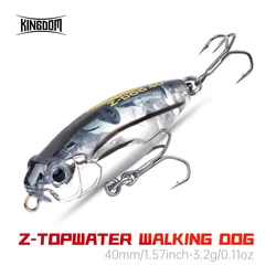 Kingdom Z-Dog Floating Pencil Fishing Lures 40mm 3.2g Stickbait Topwater Surface Walk The Dog Hard Baits Wobblers For Bass Pike
