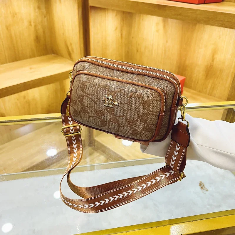 

Chic Vintage Letter Logo Crossbody Bag - High-End Minimalist Leather Handbag For Stylish Women & Daily Commute