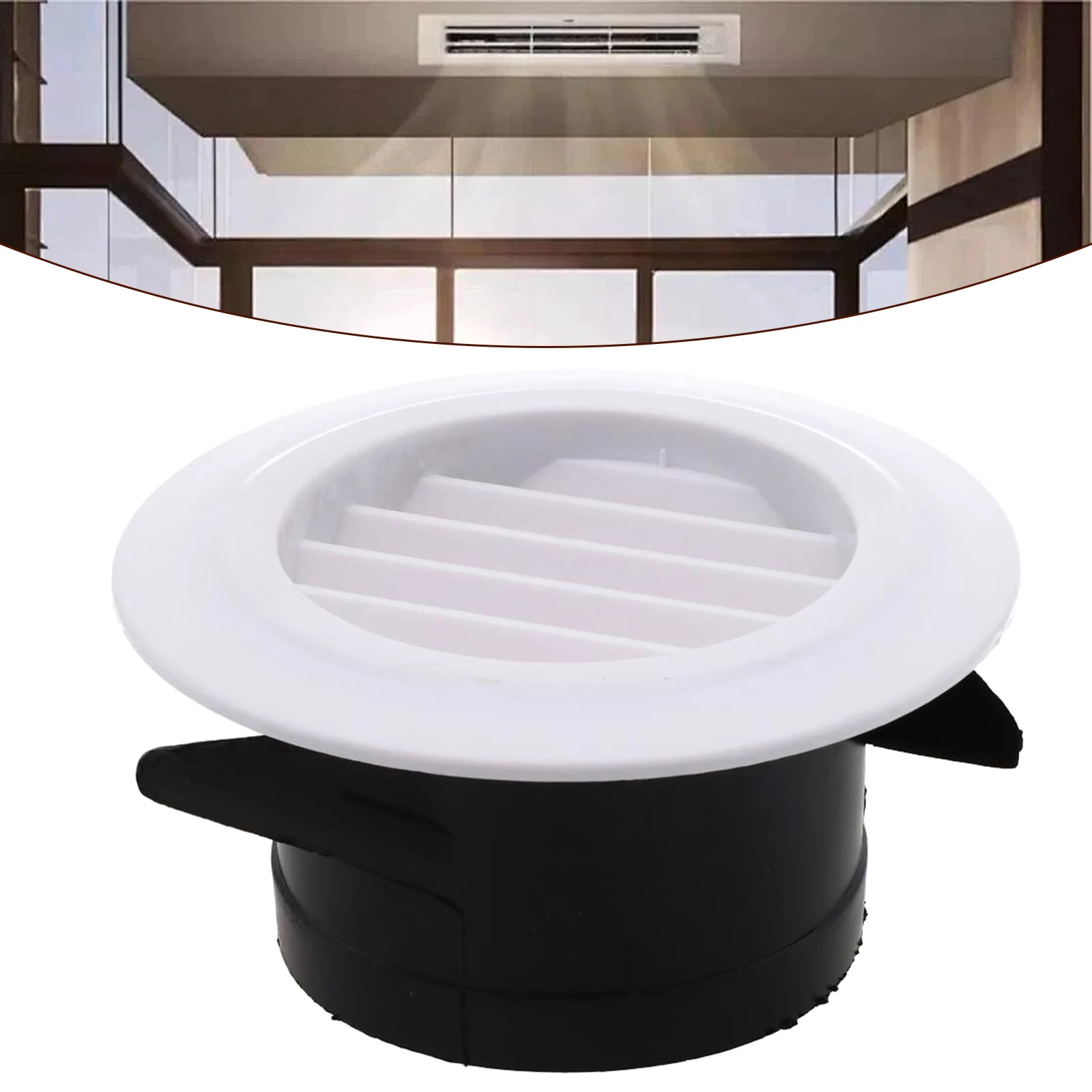 Duct Vents Round Louvered Vents Interior ABS Grille Ventilation Wall Vent Covers Home Improvement Accessories