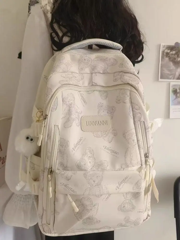 high-aesthetic-value-bear-print-school-bag-for-girls-students-back-pack-anti-fatigue-dual-shoulder-bag-sweet-college-style