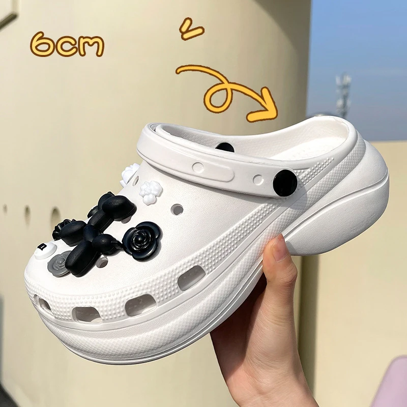 Summer Women Sandals New 6cm Platform Slippers Female Breathable Outdoor Beach Sandals Anti-slip High Heels Women Slip On Shoes