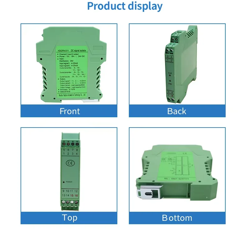 Low Price Customized Oem 0-10v Safety Relay Sensor Analog Signal Isolator Converters For PLC 4-20ma DC signal Isolation Splitter