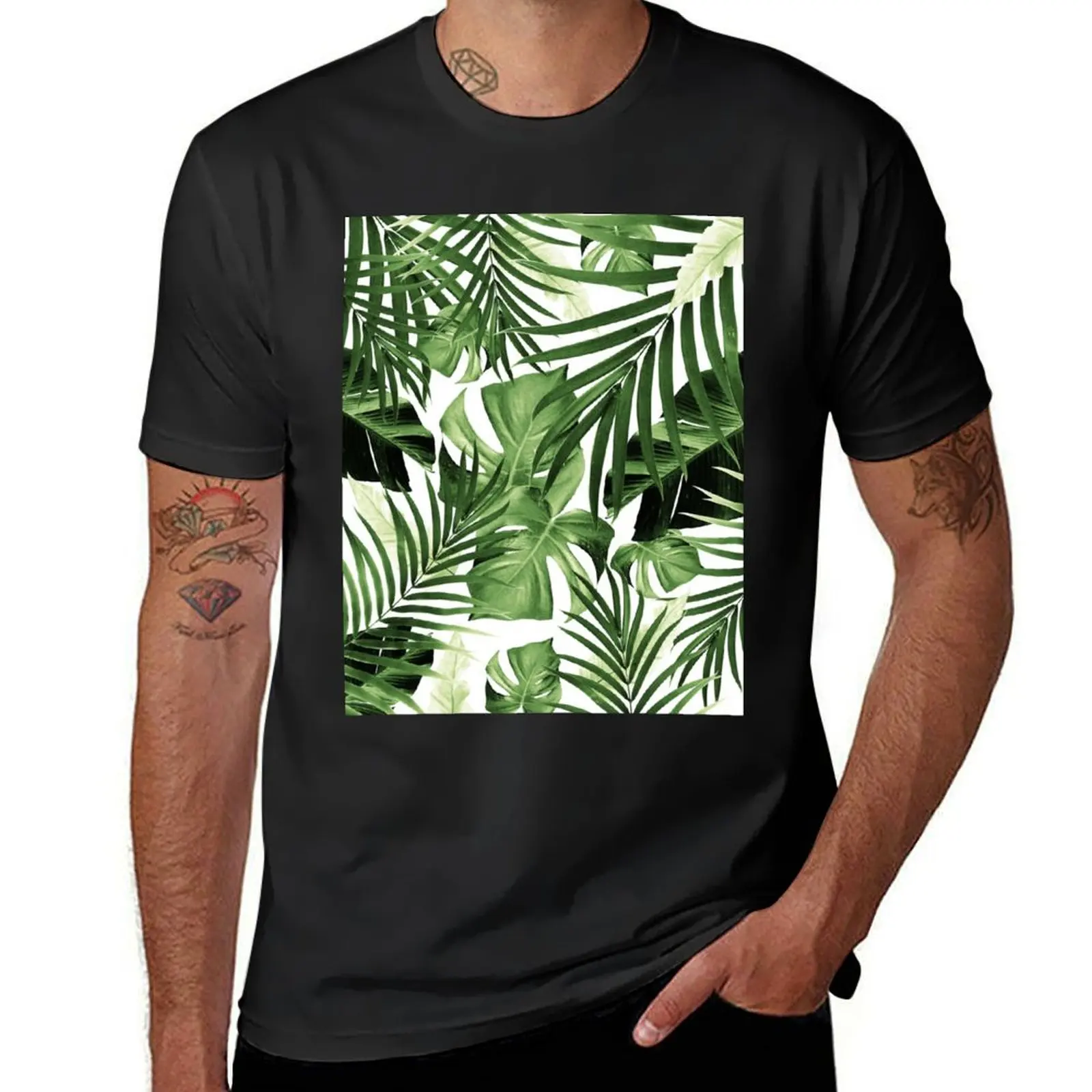 Tropical Jungle Leaves Pattern #12 #tropical #decor #art T-Shirt heavyweights boys whites blacks mens big and tall t shirts