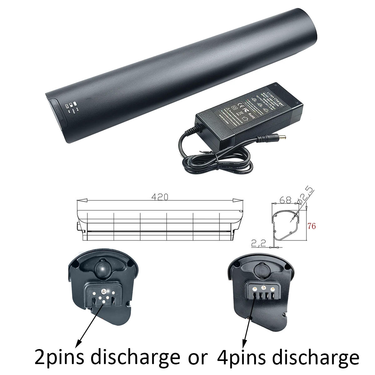 

South IV 36V 10.4Ah 12.8Ah 14Ah Integrated for Avadar C3 C5 JT Ebike Futura Hurrecane Cruiser Ebike EZEGO Destroyer Battery