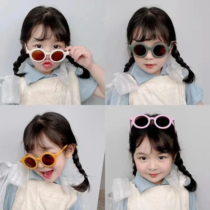 Kindersonnenbrille, runder Rahmen im Inset-Stil, Baby-Sonnenbrille für 1-7 Jahre alte Babys, Sonnenschutz für Kinder, Sonnenschutz Anti-UV400 О Exper – Detail 1