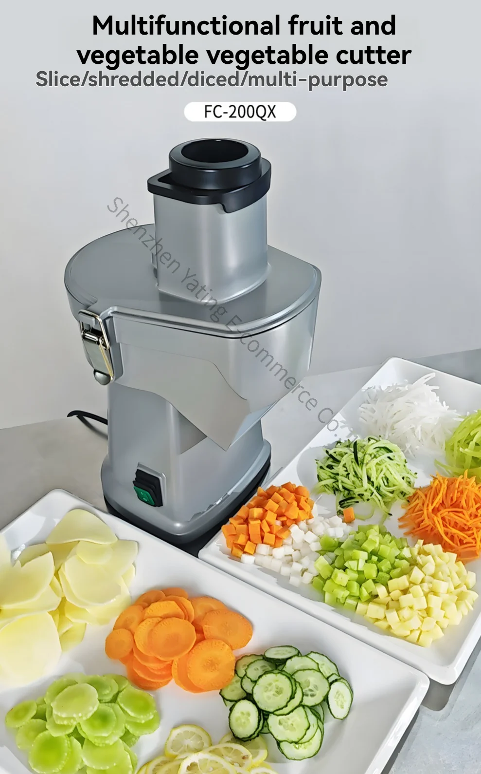 

Vegetable Electric Slicer Multifunctional Vegetable Cutter, Dicing Machine Granulating Machine, Electric Slicing Machine