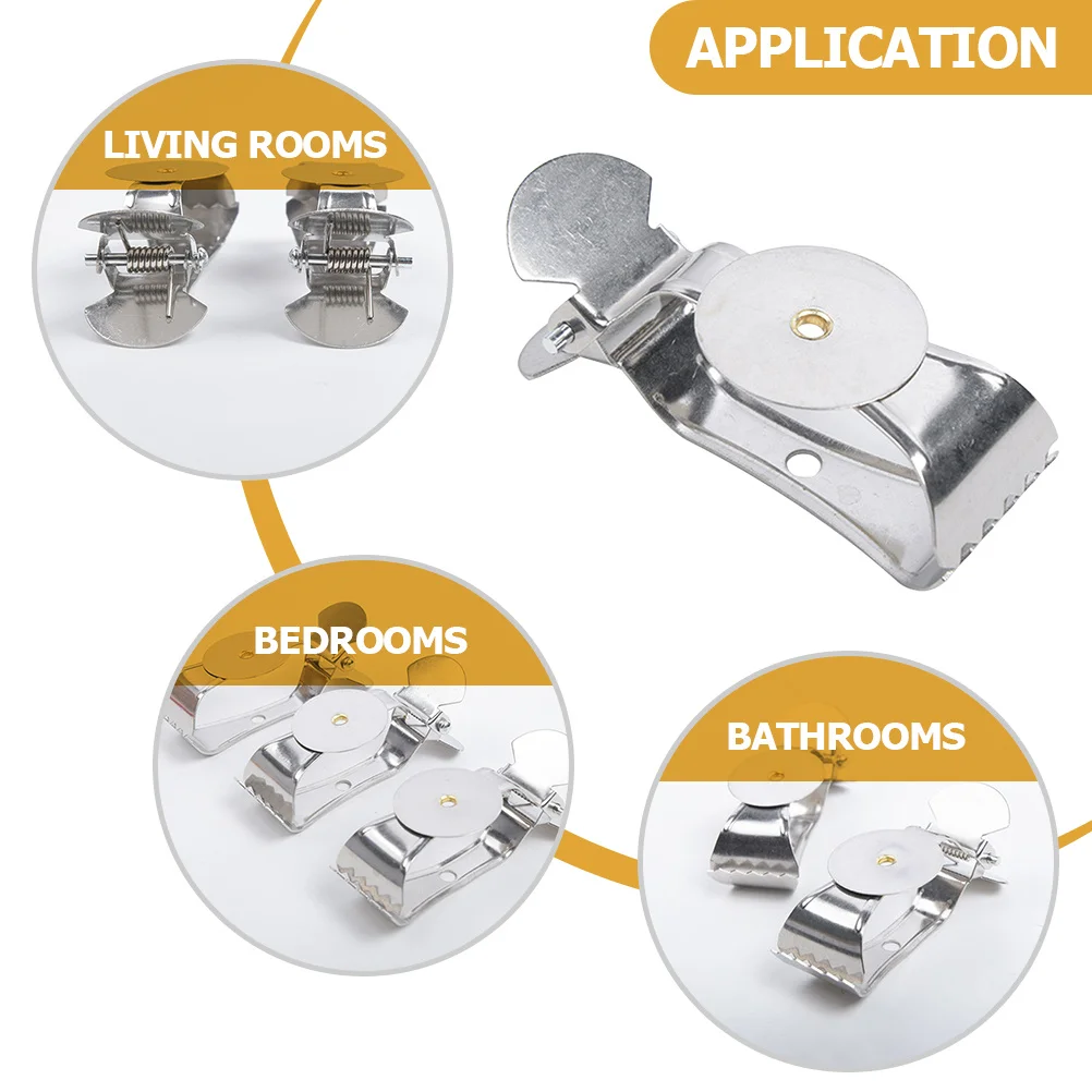 

8pcs Curtain Clips Heavy Duty Thickened Metal Serrated Non-Slip Clamp For Drapes Tapestries Home Hotel Decor Curtain Holdbacks