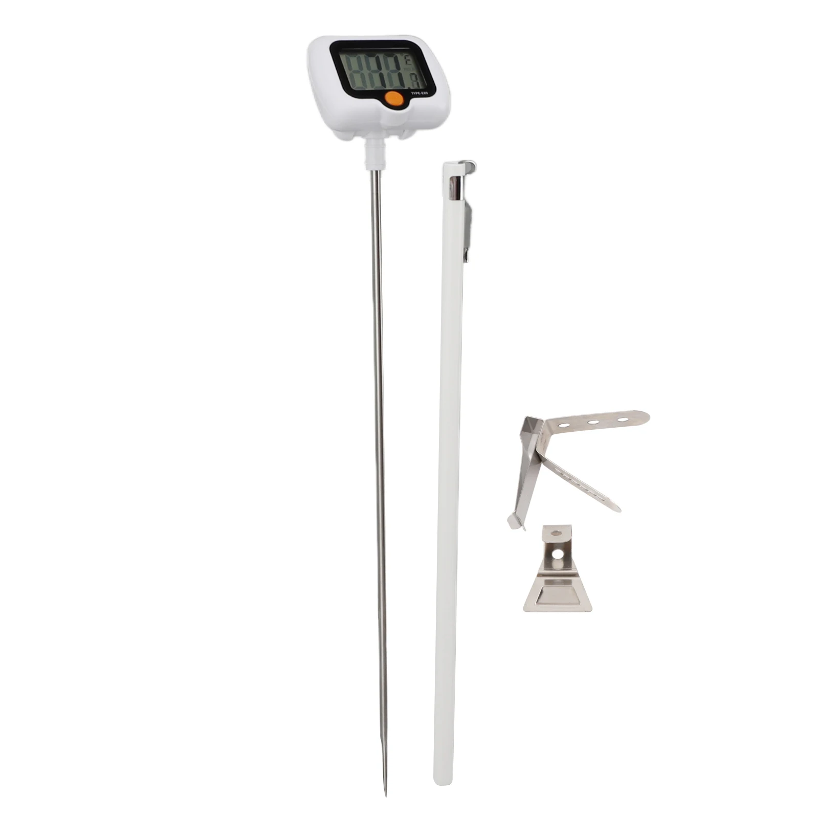 Fry Thermometer High Accuracy 180 Degree Rotating Probe Auto Shutdown Digital Candy Thermometer with Pot Clip for Grilling