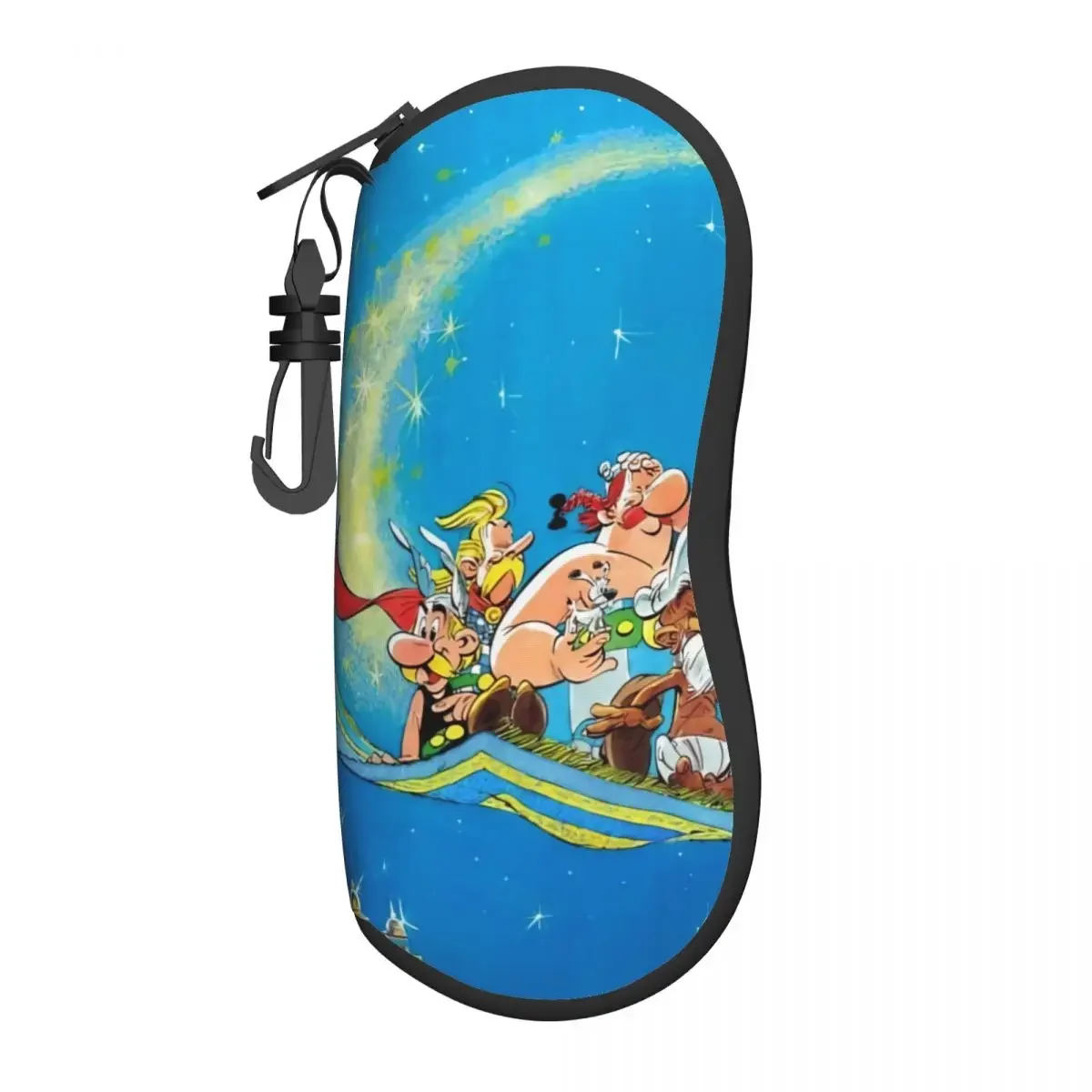 Asterix-and-Obelix Cartoon Glasses Case Printing Zipper Retro Eyewear Storage Box Anti-Pressure Eye Contacts Case