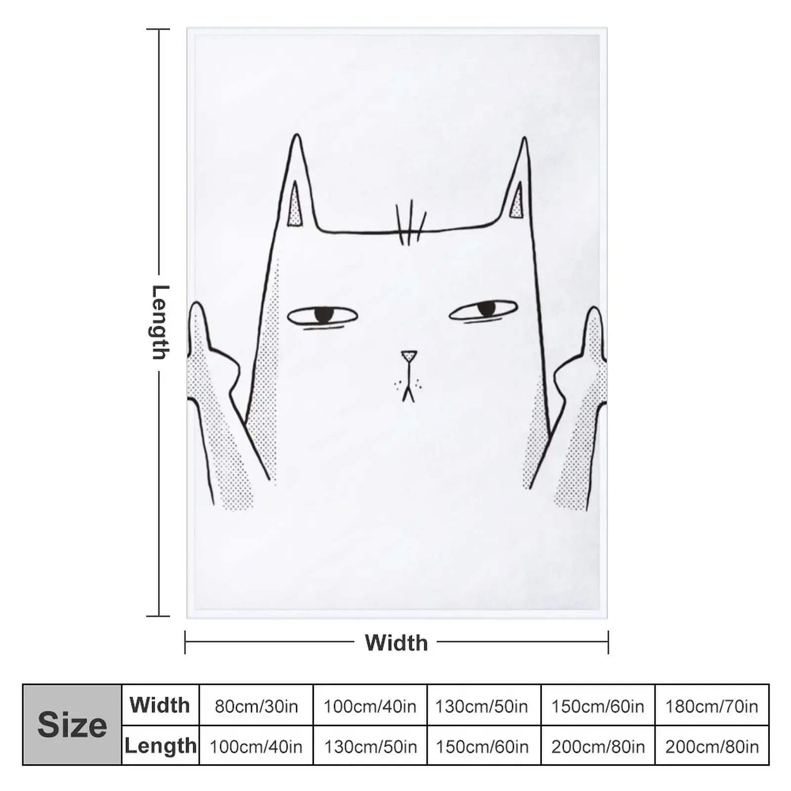 Flip Off Cat, Middle Finger Cat Throw Blanket Decorative Sofas Summer Beddings Nap Softest Blankets