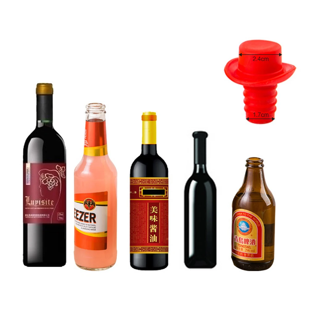 

6pcs Stopper Bottle Corks Food Grade Silicone Beverage Sealer Reusable Airtight Long Lasting Various Colors For