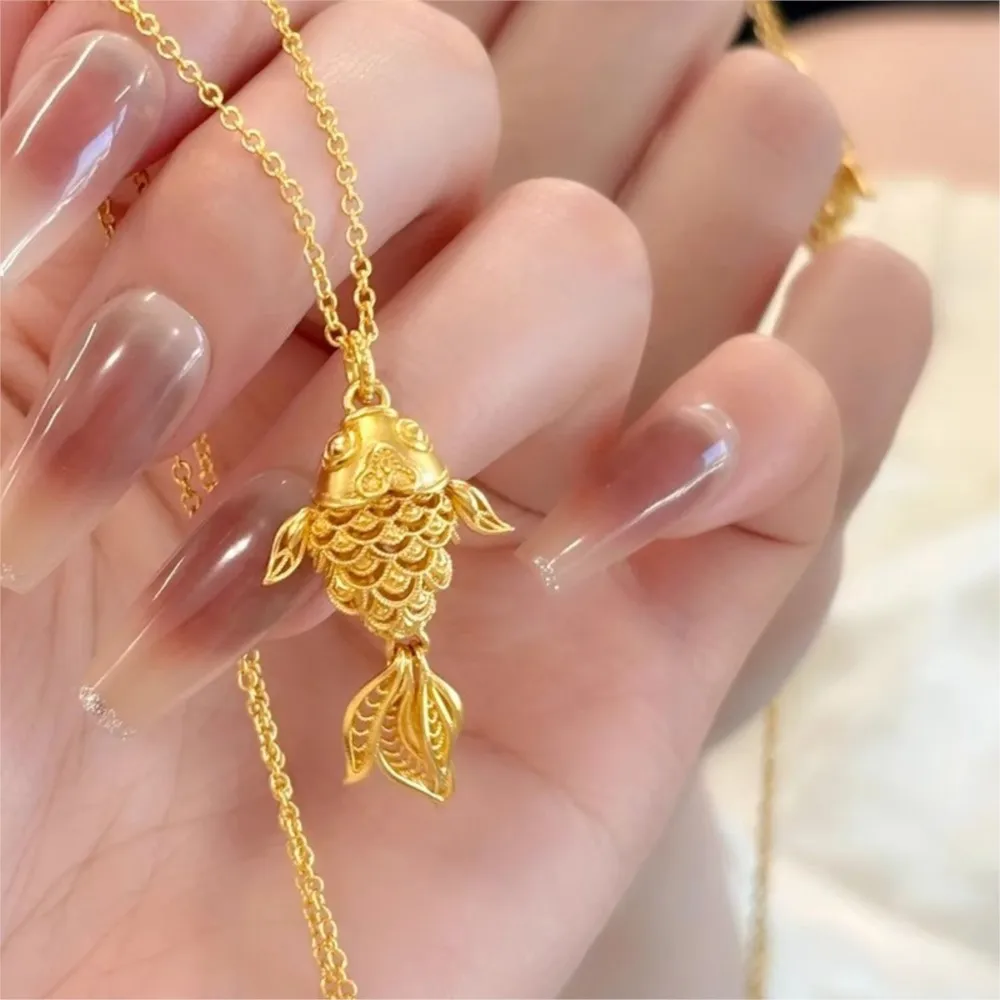 

PANJBJ 925 Sterling Silver Koi Fish Pendant Necklace for Women Realistic Lucky Wealth Jewelry Meaningful Gift Dropshipping