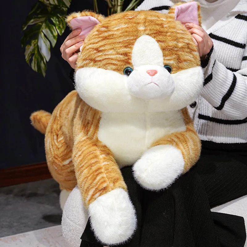 40-85 cm Creativo Morbido Soffice Colore Sdraiato Gatti di Peluche Simpatico Gattino Peluche Bambola Lie Prorone Giocattoli Divertenti per le Ragazze Regalo di Natale