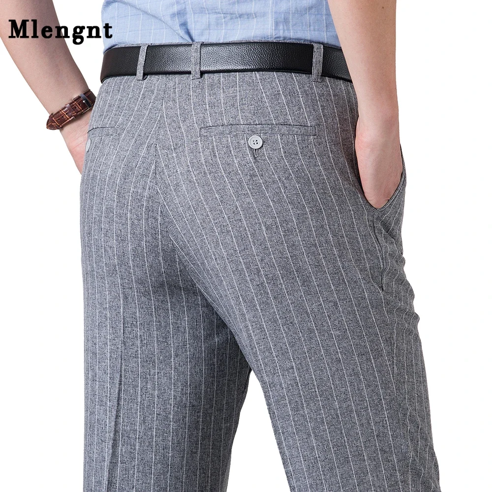 Summer Men Business Thin Silk Suit Dress Pants Male Classic Breathable Office Formal Suit Trousers for Men\'s Clothing  Big Size