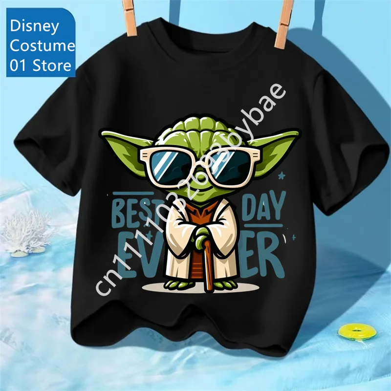 3-14 Years Old Boys and Girls Kids Yoda Graphic T Shirt Cotton Casual Soft Breathable Star Wars Clothing Summer Top Toddler Tee view 5