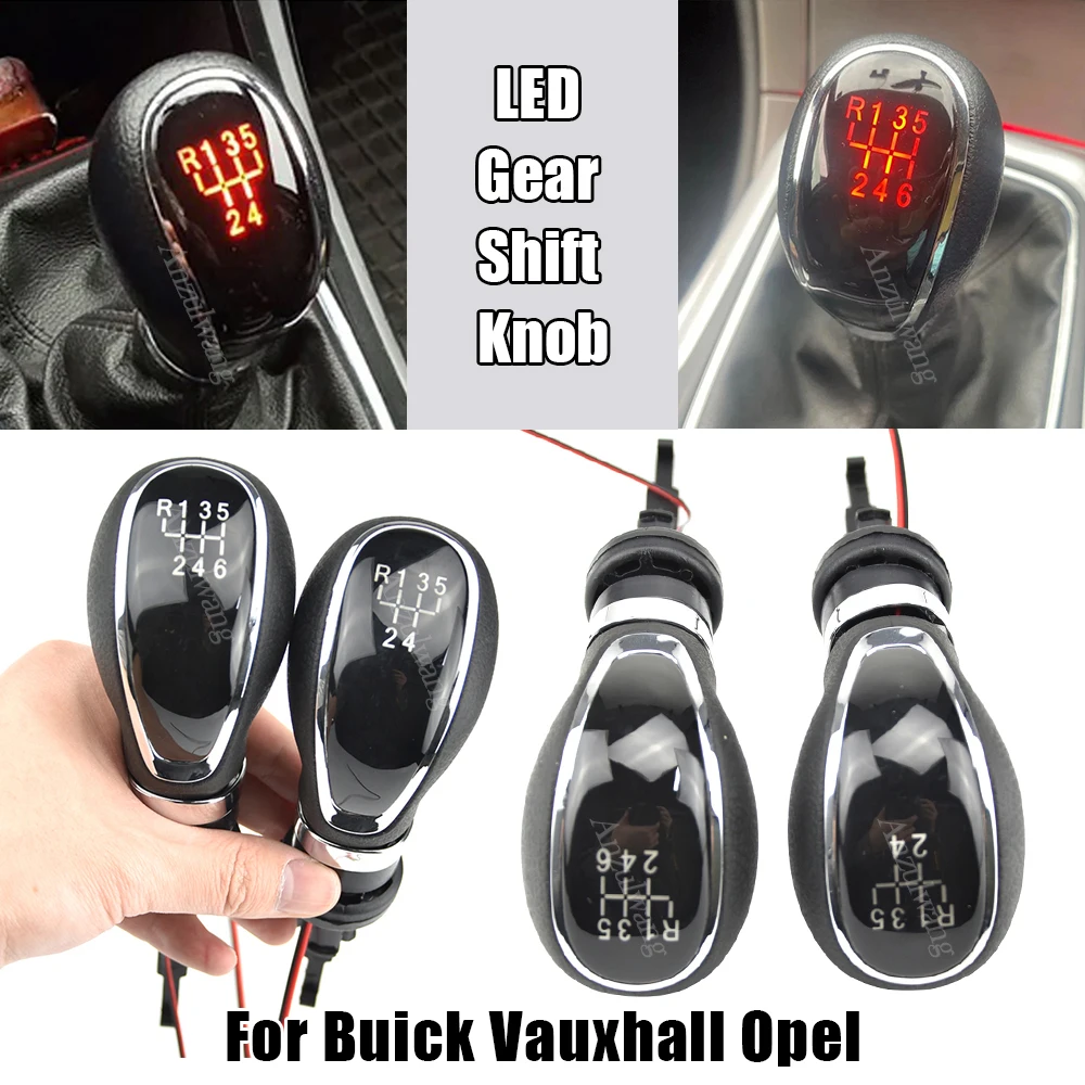 Car 5/6 Speed LED Gear Stick Knob Manual Gear Knob Head Handle Lever 55565904 For Vauxhall/Buick/Opel/Astra Insignia 2009-2014