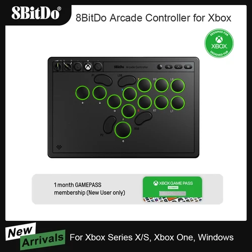Controlador Arcade de todos los botones 8BitDo para Xbox Series X/S, Xbox One y PC, interruptores mecánicos inalámbricos de perfil bajo para Windows 2,4G