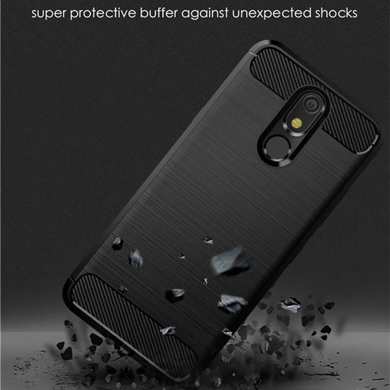 Silicone Back Cover for LG K40 K12+ Shockproof Carbon Fiber Case for lg x4 2019 LG K12 Plus Soft Phone Case Coque Fundas