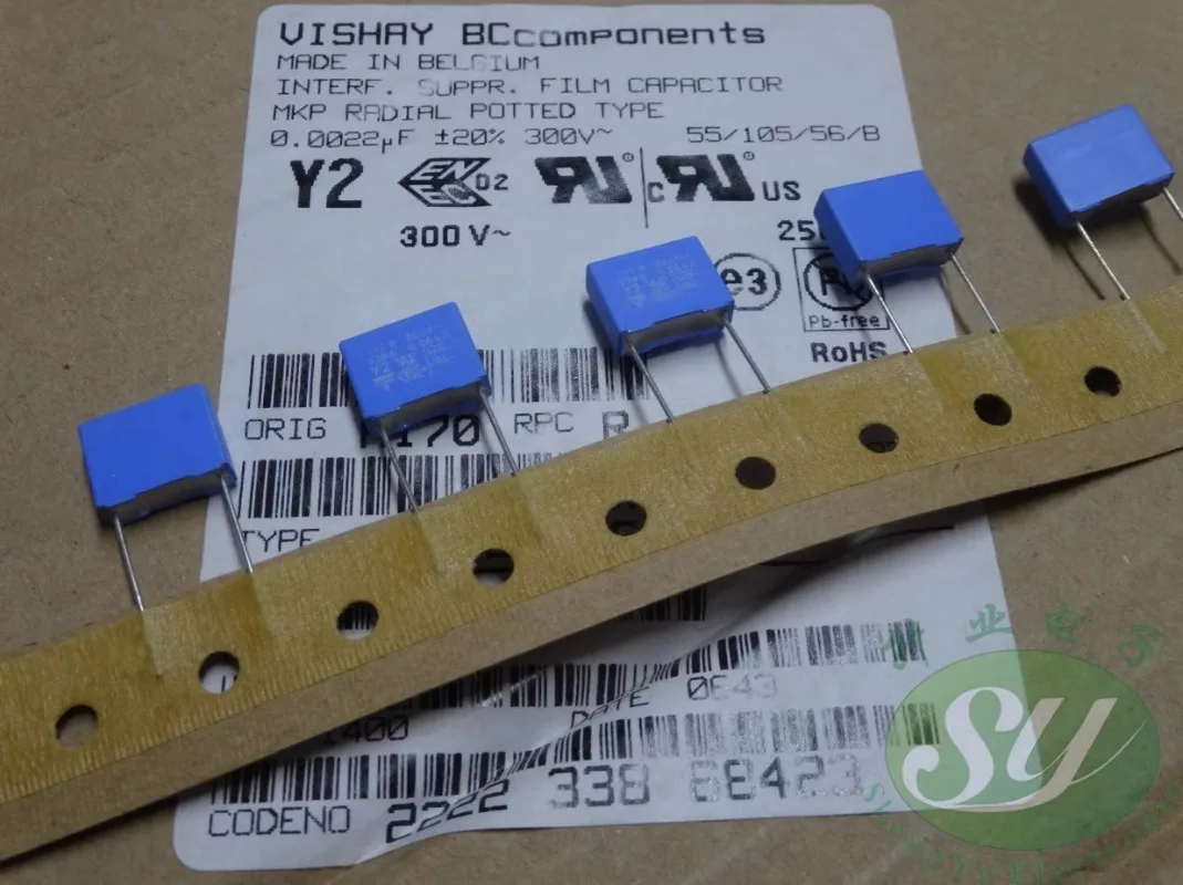 

10PCS MKP338 0.0022uf/300vAC 2.2nf 2200pf 2n2 222 Y2 New thin film capacitor BFC233868423