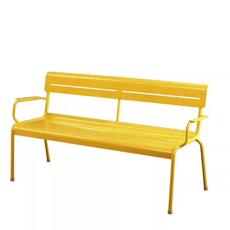 

Modern simple outdoor aluminum-magnesium alloy bench beach lake leisure bench outdoor backrest seat