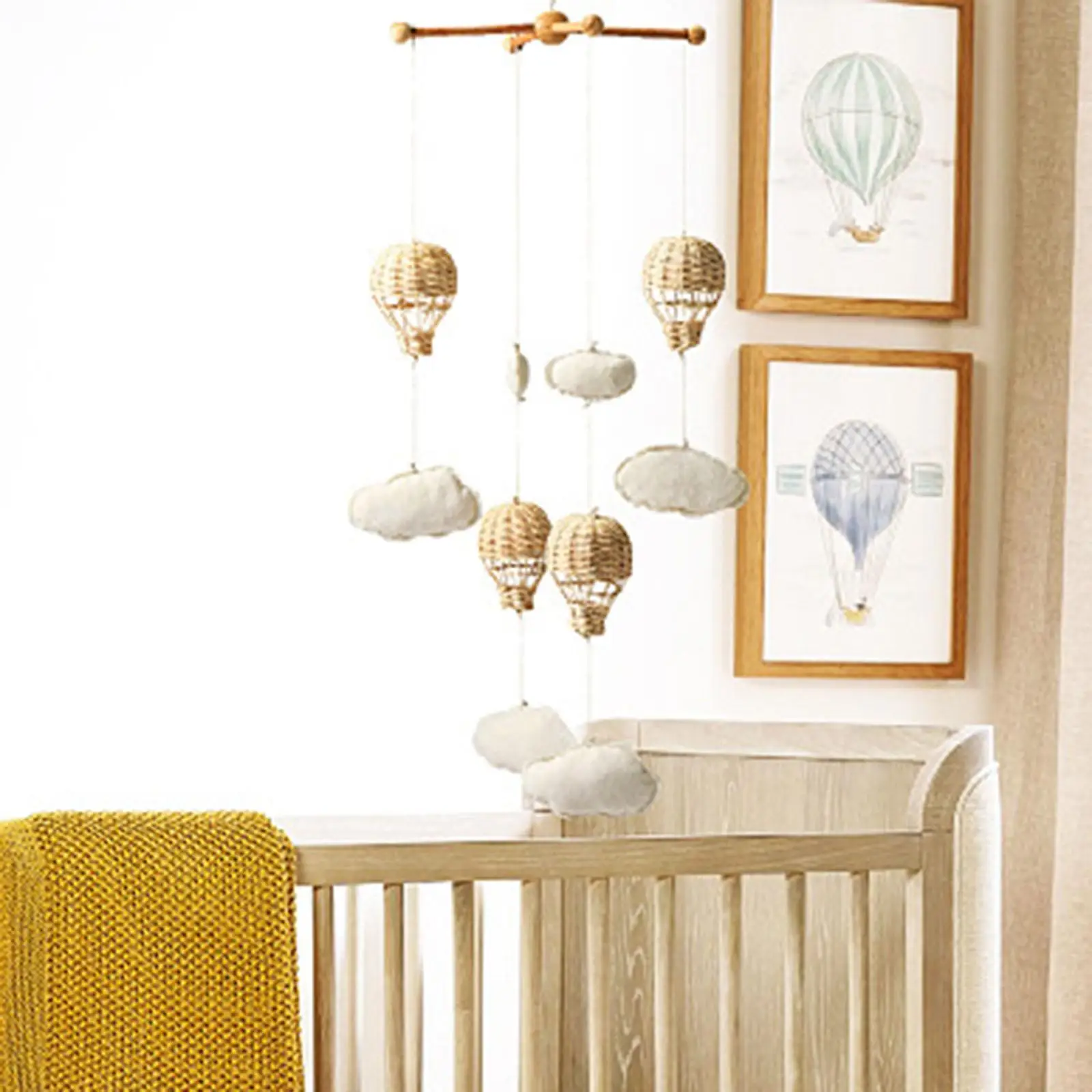 Baby Mobile for Crib Hanging Play Montessori Decorating Cloud Ornament for Newborn Children's Room Babies Bedroom Girls Boys