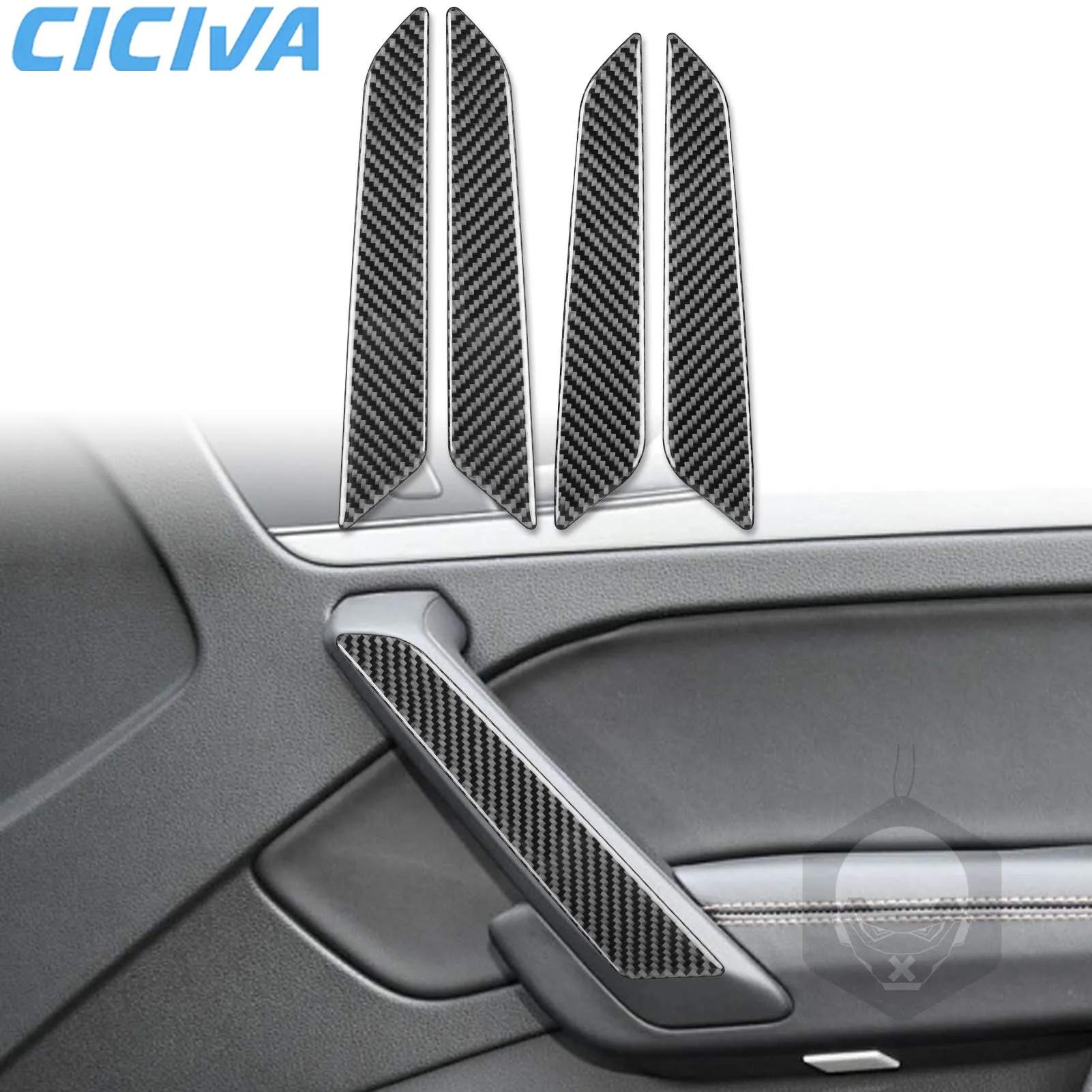 

For Audi Q5L 2018 2019 2020 2021-2024 Carbon Fiber Accessories Interior Door Armrest Handle Panel Car Cover Tuning Stickers Trim