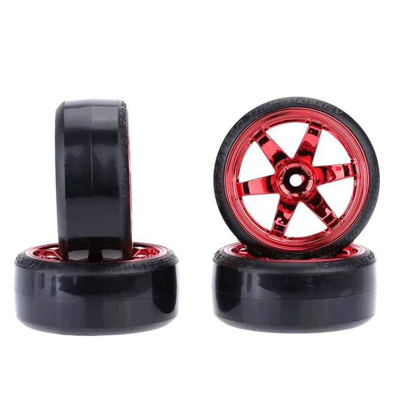 

4Pcs RC Hard Pattern Drift Tires Tyre Wheel for Tras HSP Tamiya HPI 1:10 RC On-road Vehicle Drifting Car Hard Tyre Set