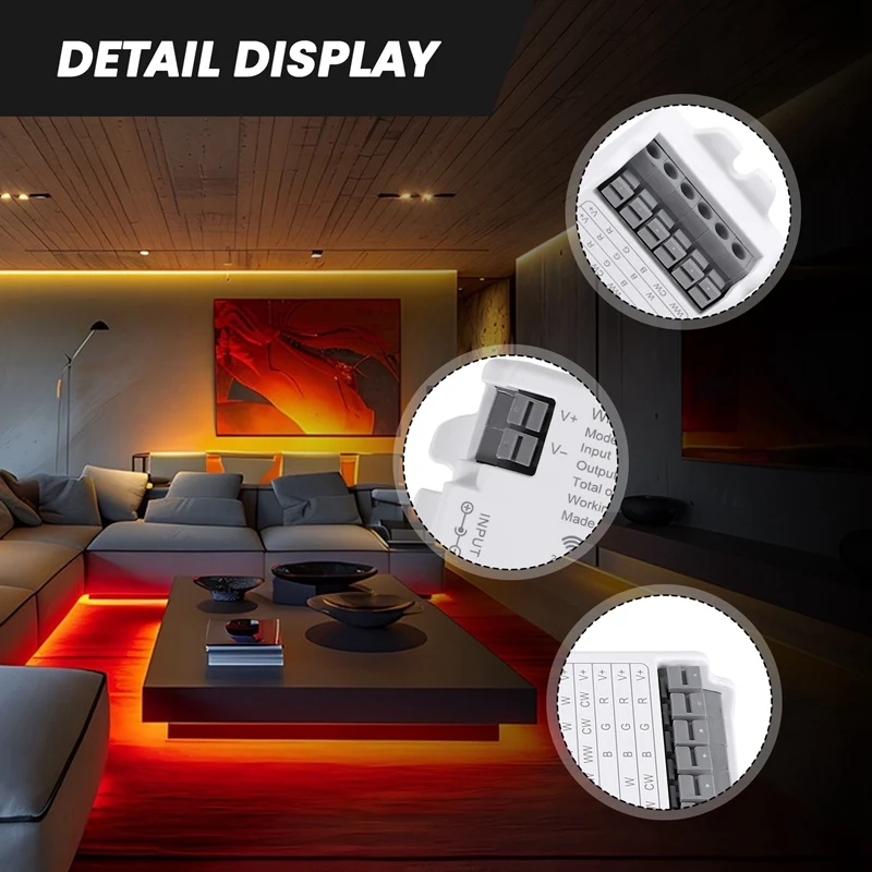 WB5 RF Wifi Bluetooth LED Strip Controller RGB CCT RGBW 5In1 Dimmable DC12-24V Lights Controller For Smart Life APP