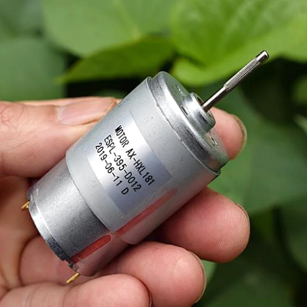 All metal 395 carbon brush DC Motor DC12V 18V 24V 36V 13300RPM High Speed High Torque Long axis low power Mute Electric Motor