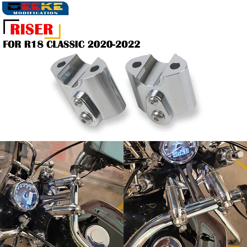 

Motorcycle Handlebar Riser Heighten Adapters Rise Offset Handle Bar Bracket Kit Fits For BMW R18 100 Year R 18 Classic 2020-2024