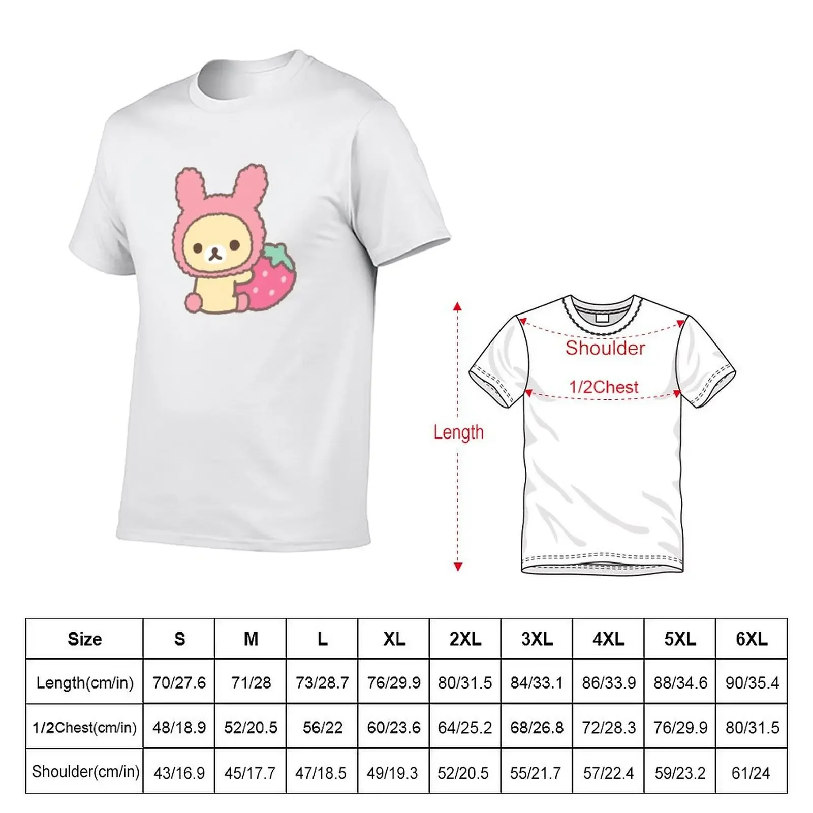 Rilakkuma - Korilakkuma strawberry T-Shirt boys whites football t shirt anime quick drying T-shirts for men cotton