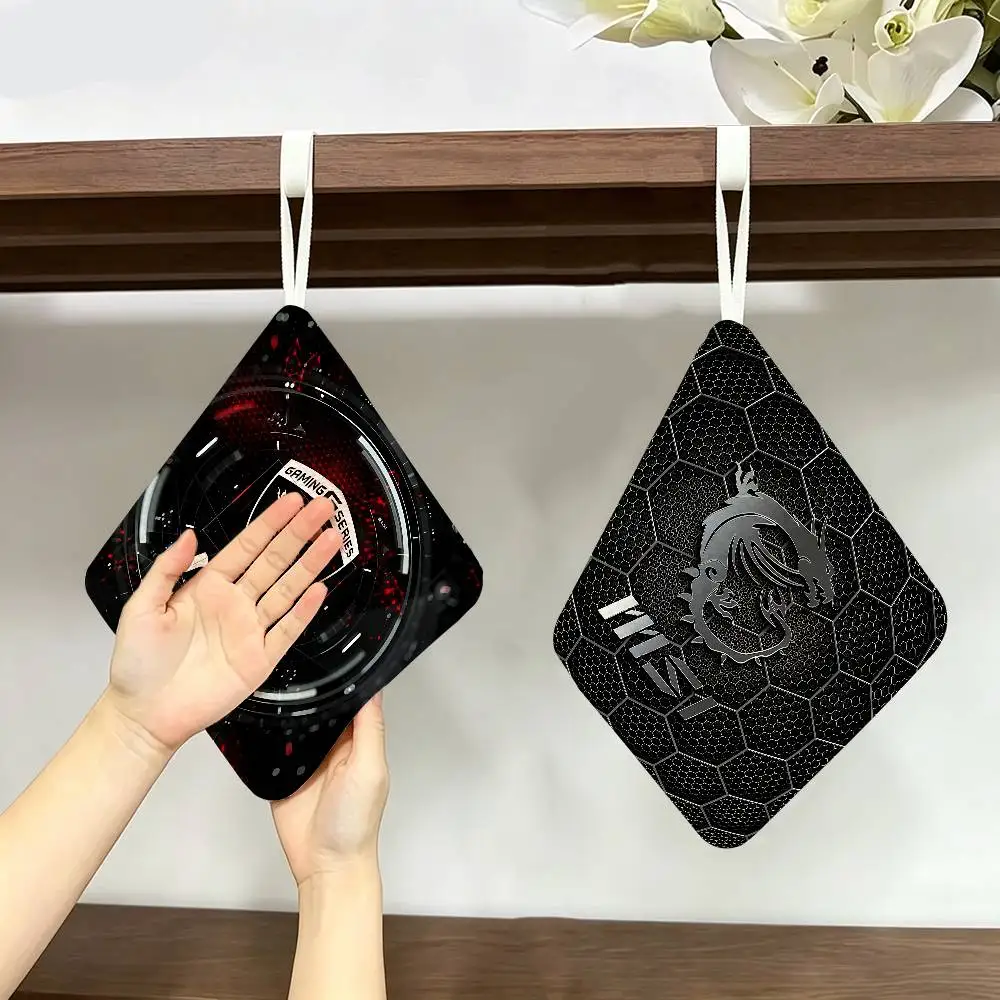 Gaming M-MSI Dragon Logo Hanging Kitchen Towel, Polyester Cotton Material, Multipurpose Hand Wiping Towel for Family