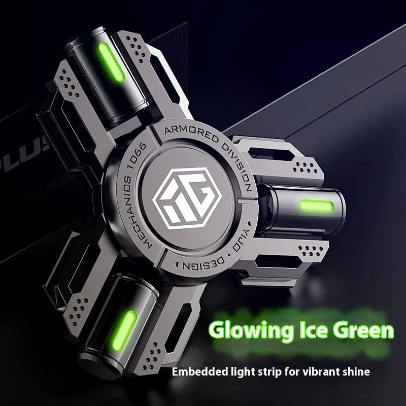 Fidget Spinner mécanique bicolore de qualité supérieure, brille dans la nuit, EDC, avec roulements, cadeau de luxe anti-Stress pour hommes