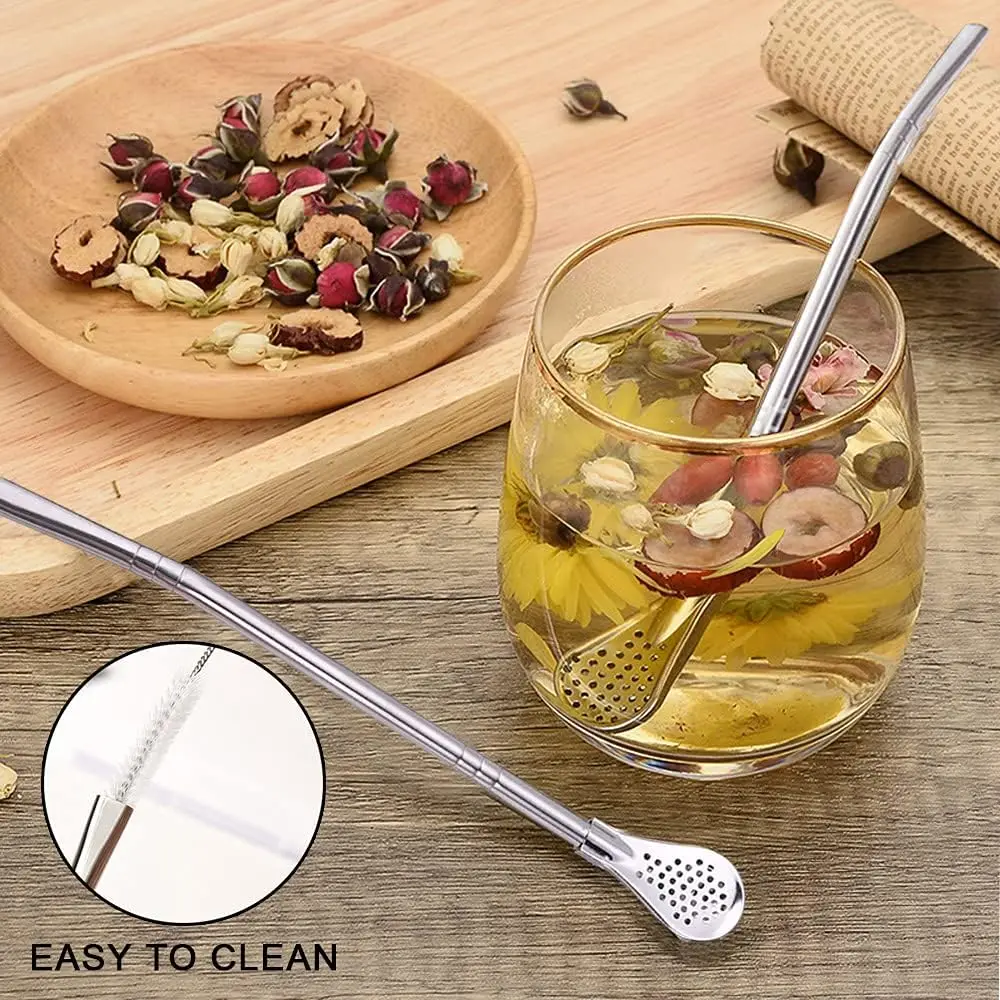 

Drinking Straw Filter Yerba Mate Straw Stainless Steel Tea Bombilla Gourd Practical Drinks Tools Bar Reusable Pipette Scoop