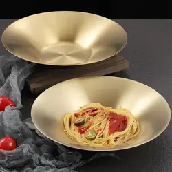 Multifunctional Golden Salad Bowl, Stainless Steel, Vegetable,Fruit Dish, Pasta Plate, Korean Ramen Bowl,19cm,21cm,25cm,27cm