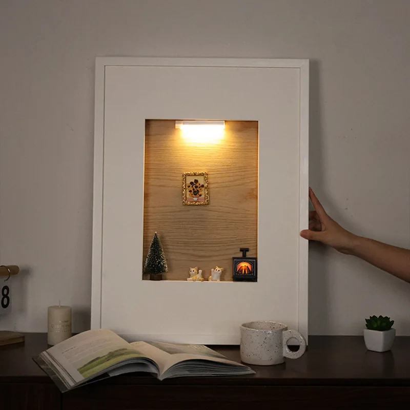 Vertical meter box decorative painting can be magnetically attracted white frame new distribution b