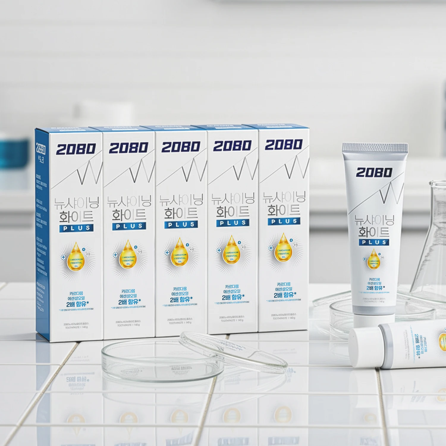 [꿀템농장] 2080 뉴샤이닝 화이트치약 140g x 5입