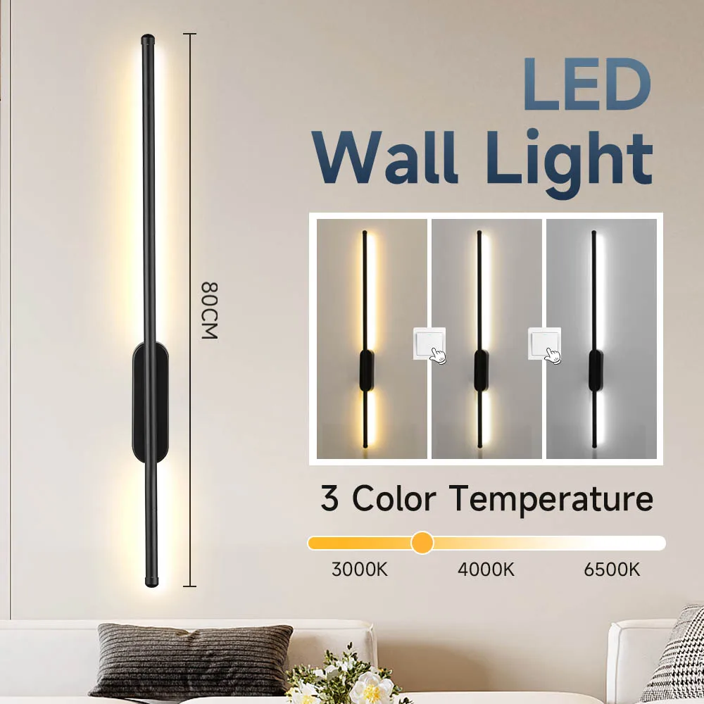 

Home LED Wall Light Tri Colored Wall Lamp 85-265V Bedside Light Indoor Wall Lighting For Living Room Bedroom Bathroom Decoration