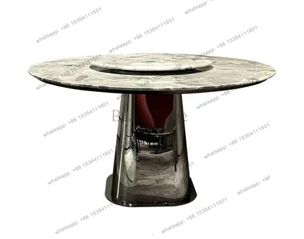 Round Table Italian Style Light Luxury Home Modern Simple High-end Marble Round Dining Table and Chairs