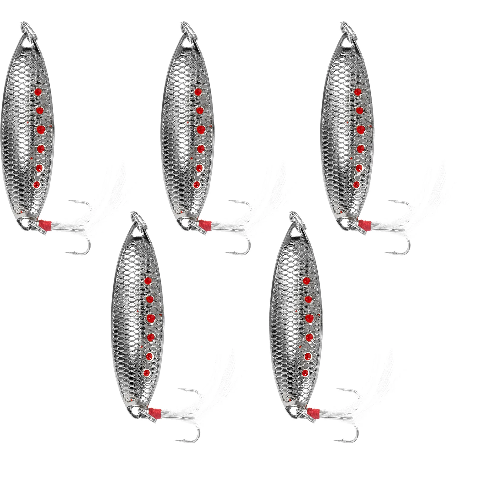 

5 Pcs Lure Bait Sequins Silver Nude Fishing Fake Baits Supply Lures Portable Wear-resistant Zinc Alloy Saltwater
