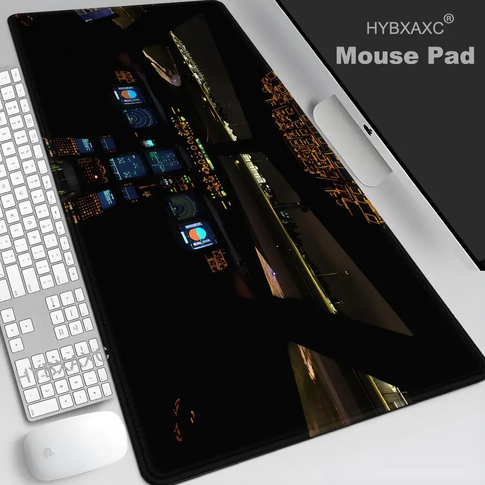 Starry night city night view mouse pad airplane cockpit mouse pad desk pad large rubber non-slip gaming mouse pad HYBXAXC XXL