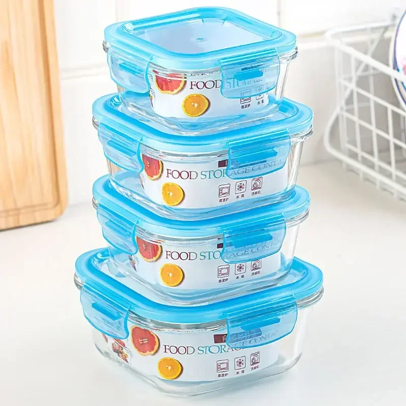 

Glass Lunch Box Preservation Preservation Bowl Set Refrigerator Microwave Oven Special Glass Lunch Sealed Lunch Box Food