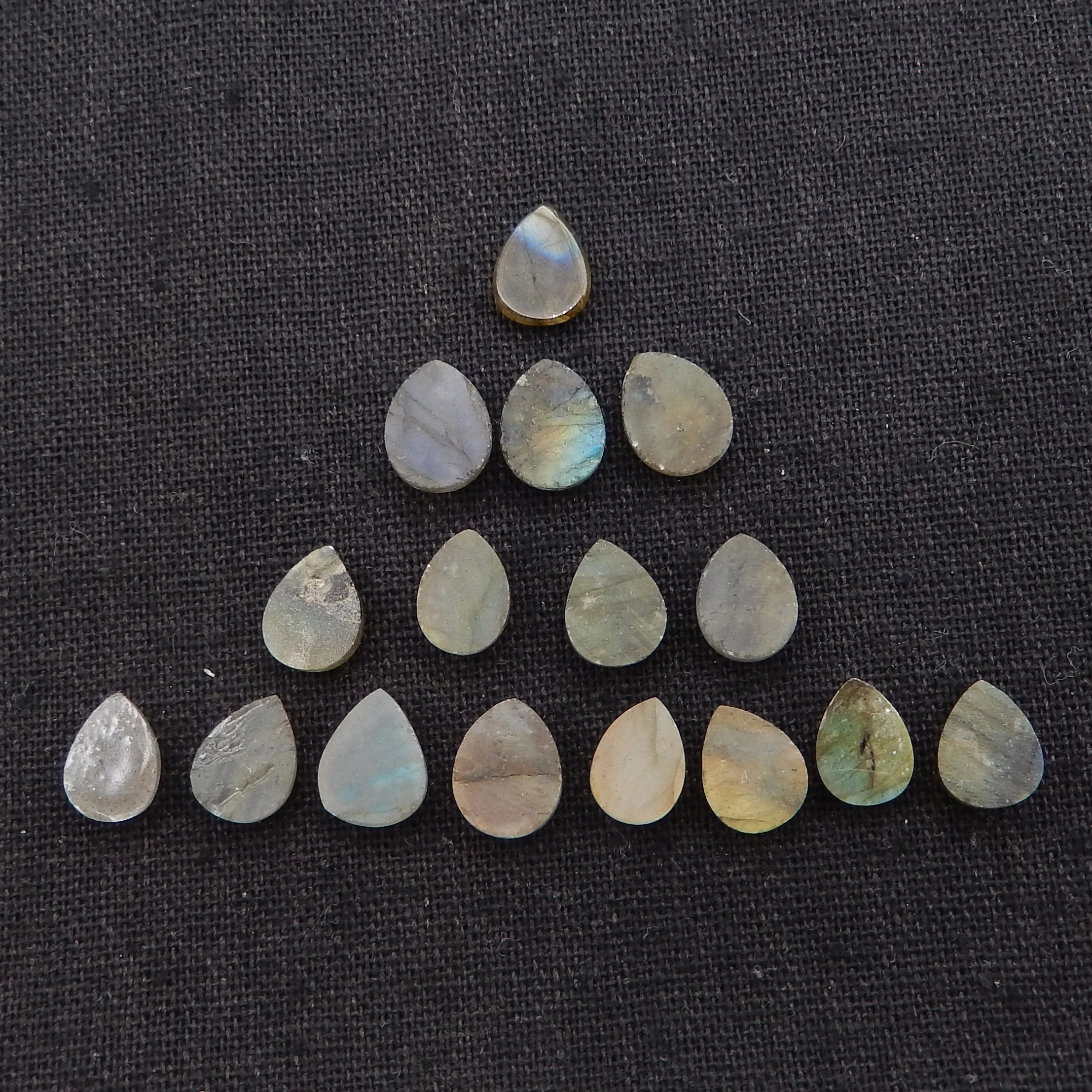 16PCS Natural Stones Water Drop Labradorite Gemstone Cabochon Beads,Gemstone  Beads for Jewelry DIY Making