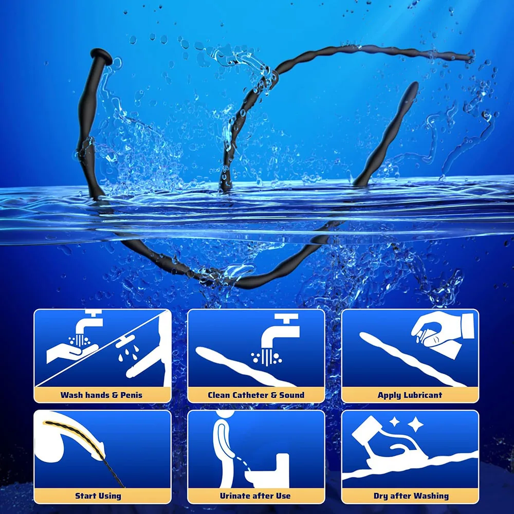 Urethra Sound Penis Plug Toy - 8 PCS Silicone Dilators Catheters & Sounds Set Urethral Plug Male Sex Toys, Sounding Rods Urethra - Image 6