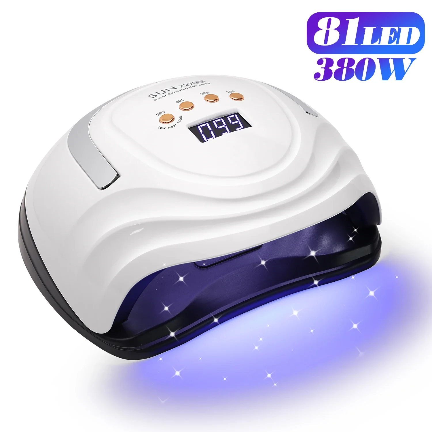 

Upgrade Big Power 380W 81LEDs UV LED Lamp For Nails With 4 Timer Memory Lamp For Gel Polish Drying Lamp Nail Equipment Nail art