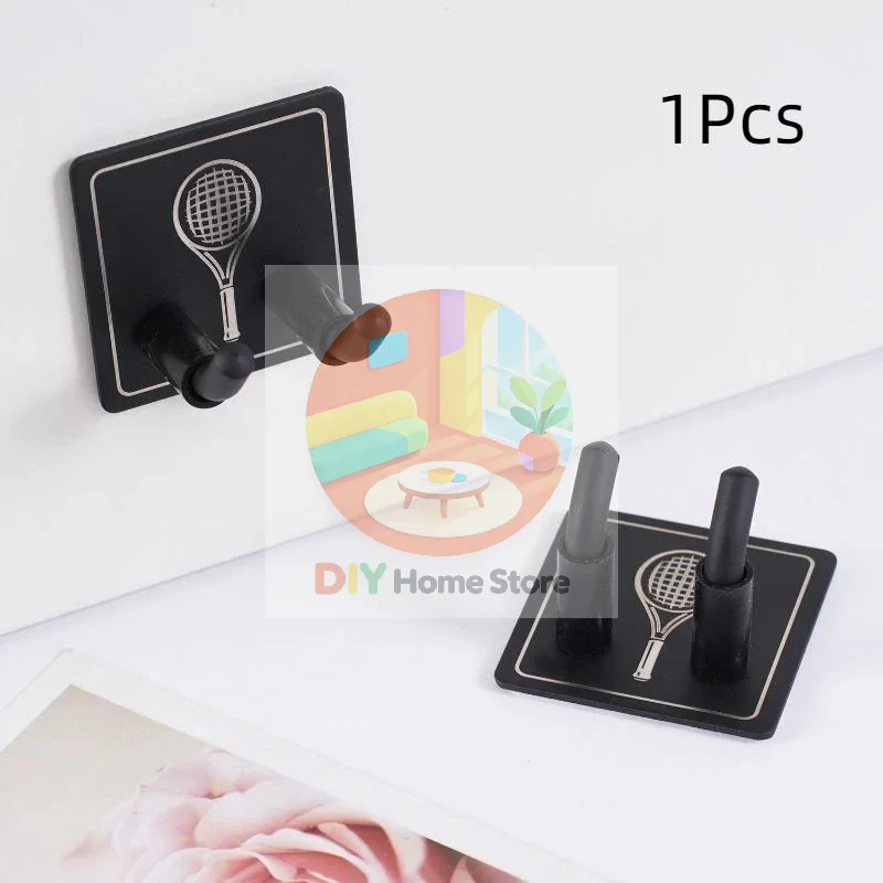 Universal Stainless Steel Wall Racket Storage Rack Vertical Holder for Tennis Badminton Racquets Garage Gym