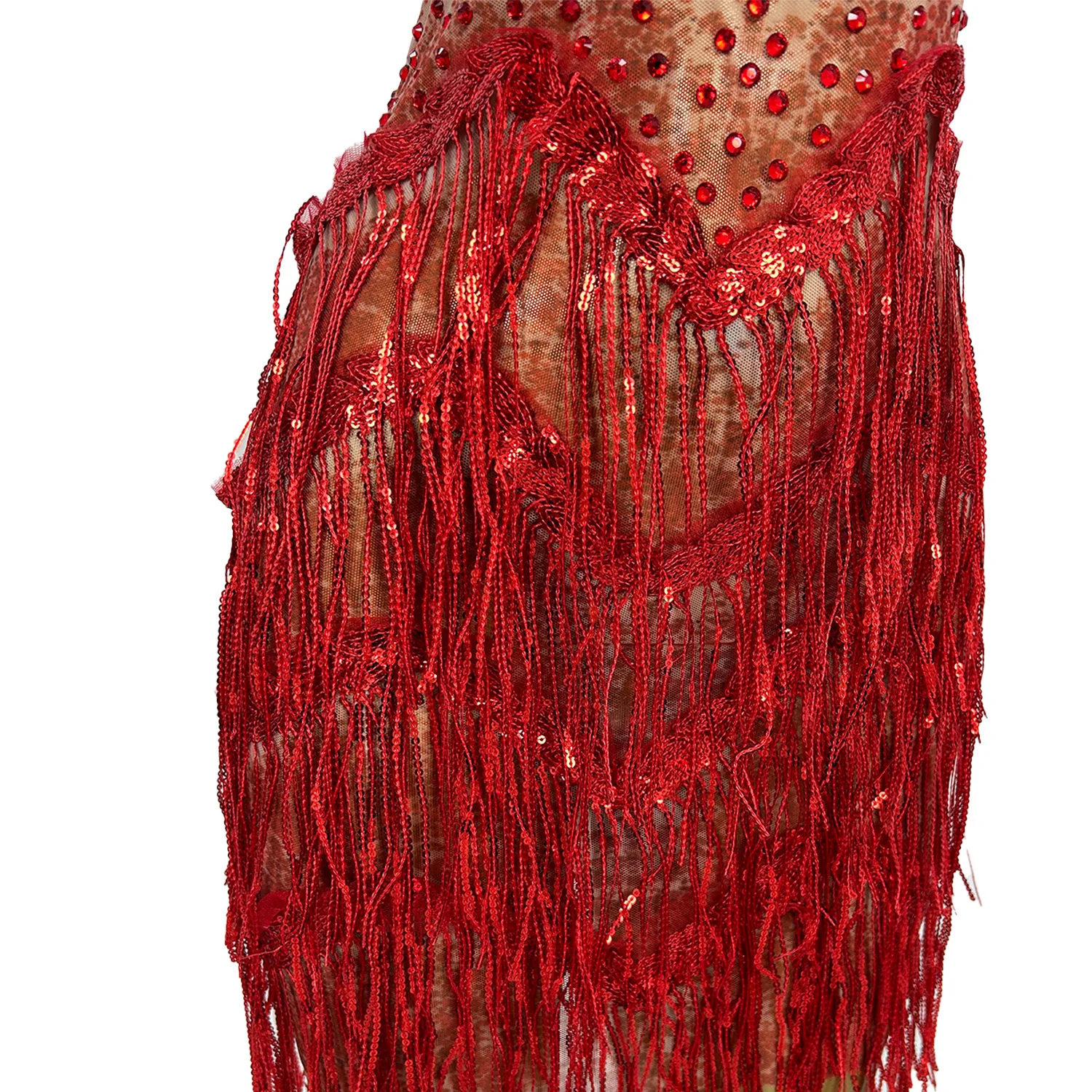 Vestido ultracorto de malla hueca con espalda descubierta para mujer, vestido Sexy de baile de Bar con lentejuelas y borlas brillantes, traje de fiesta para celebración y Festival Sanjiao