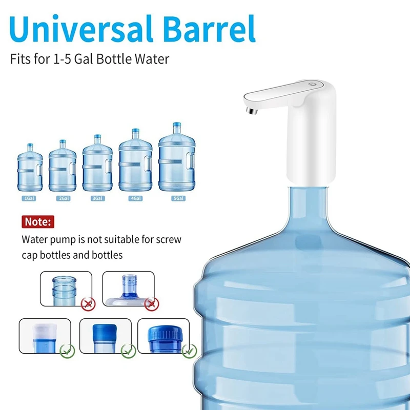 موزع مياه قابل للإزالة للزجاجة ، ترقية الشحن التلقائي USB المحمولة